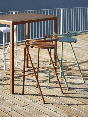 Mesa alta LINE-A MO (Metálica + Okoumé)